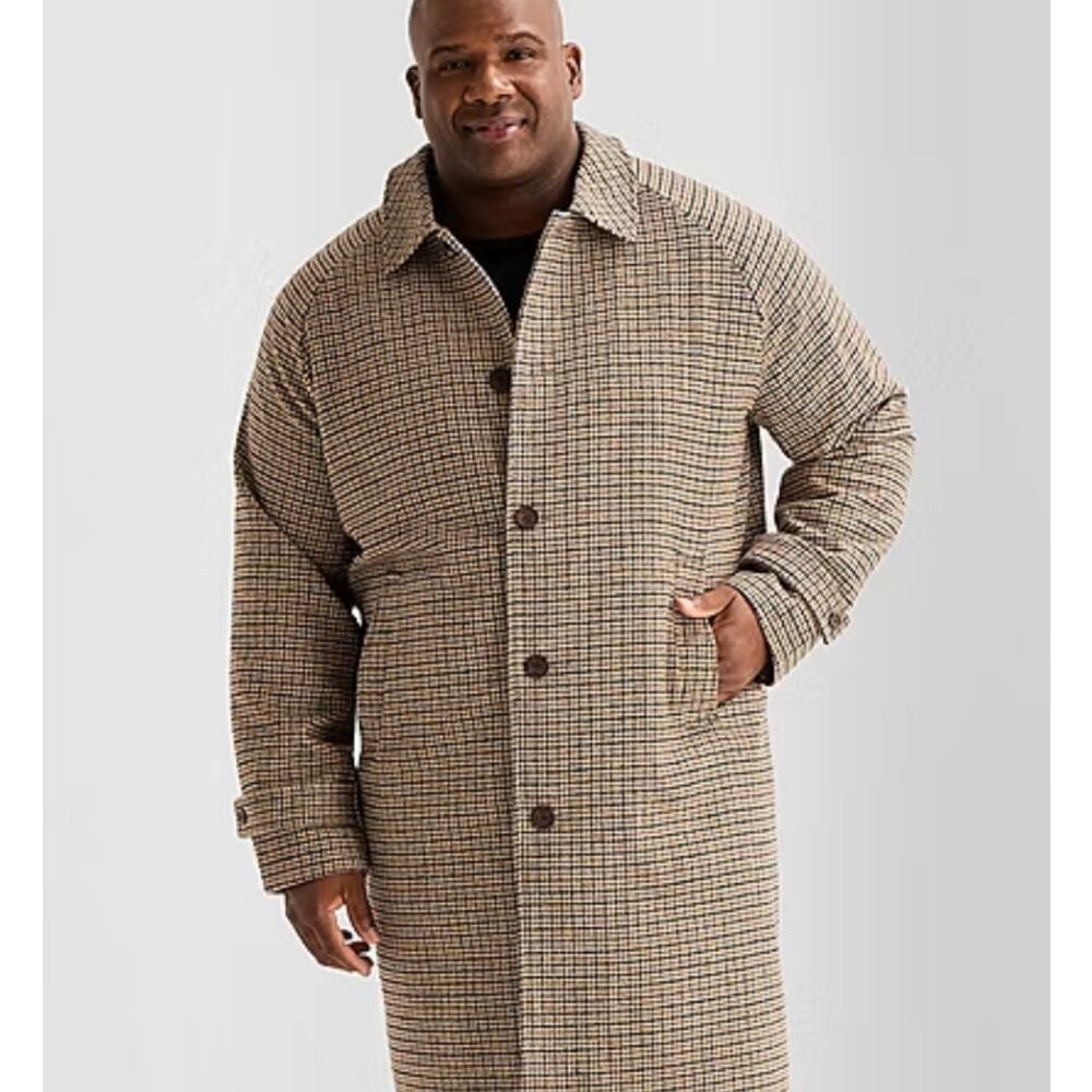 Shaquille O'Neal XLG™ Midweight Big and Tall Burg Tartan Car Coat, Sz 2XLT--NWT